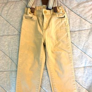 OSH-KOSH - 4T khakis with cute suspenders! EUC